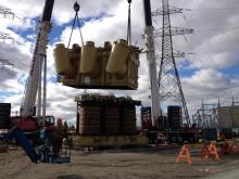 Vaughan Heavy Equipment Operating for removal of Transformer