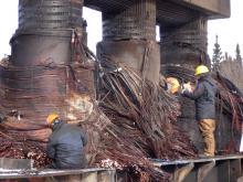 Smooth Rock Falls Heavy Equipment Operating for removal of Transformer